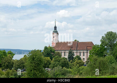 Birnau Church, Uhldingen-Muehlhofen, Lake Constance, Baden-Wuerttemberg, Germany Stock Photo