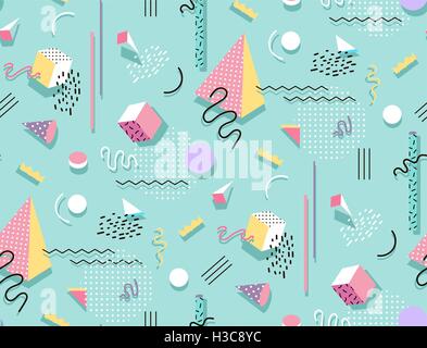 Illustration for hipsters Memphis style. Stock Vector