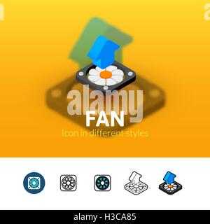 Fan icon in different style Stock Vector