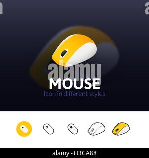 Mouse icon in different style Stock Vector