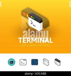 Terminal icon in different style Stock Vector