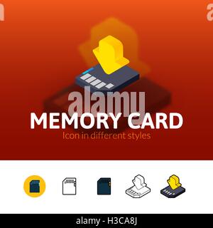 Memory card icon in different style Stock Vector