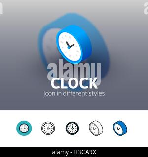 Clock icon in different style Stock Vector
