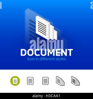 Document icon in different style Stock Vector