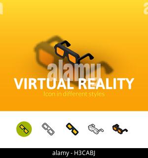 Virtual reality icon in different style Stock Vector