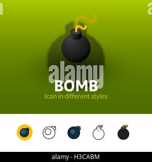 Bomb icon in different style Stock Vector