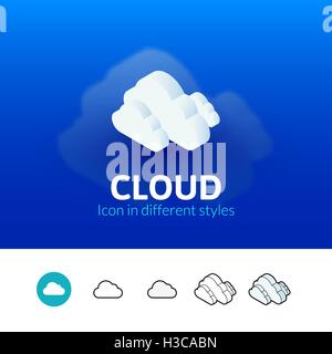Cloud icon in different style Stock Vector