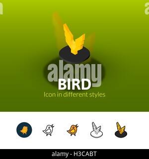 Bird icon in different style Stock Vector