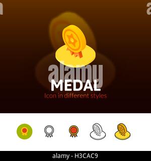 Medal icon in different style Stock Vector