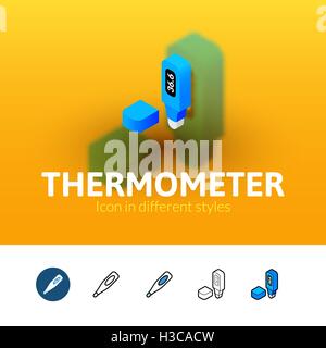 Thermometer icon in different style Stock Vector