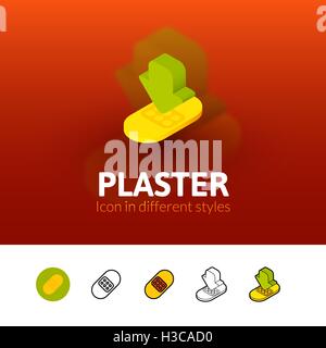 Plaster icon in different style Stock Vector