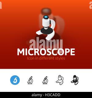 Microscope icon in different style Stock Vector