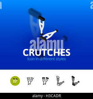 Crutches icon in different style Stock Vector