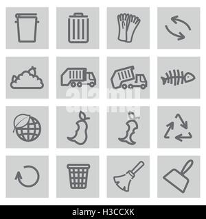 Waste and garbage icons set grey vector Stock Vector Image & Art - Alamy