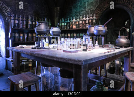 Harry Potter Potions Class from the Hogwarts School of Witchcraft and Wizardry film set Stock Photo