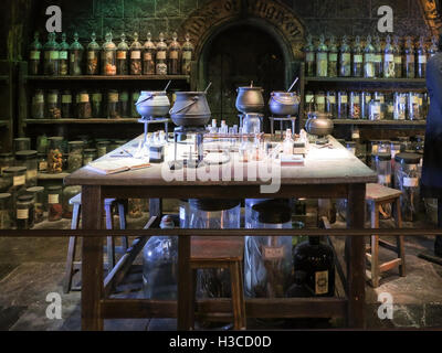 Harry Potter Potions Class from the Hogwarts School of Witchcraft and Wizardry film set Stock Photo