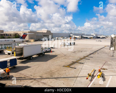 Platform of Fort Lauderdale Hollywood International Airport in Florida, USA Stock Photo