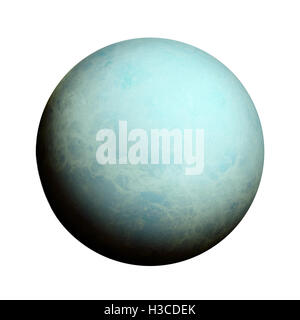 Solar System - Uranus. Isolated planet on white background. Elements of this image furnished by NASA Stock Photo