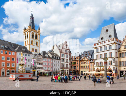 The Hauptmarkt in the old town, Trier, Rhineland-Palatinate, Germany Stock Photo