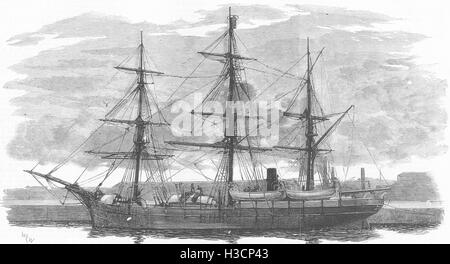 ARCTIC Eira Relief expedition Capt Allen young-Exploring steam ship Hope 1882. The Graphic Stock Photo