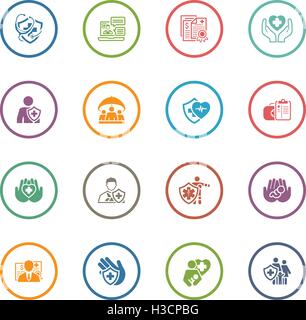 Medical insurance icon set. health insurance icon Stock Vector Image ...