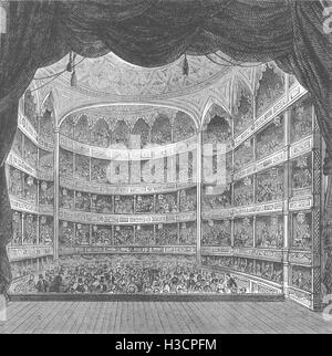 LONDON Interior of Drury Lane theatre, 1804 c1880. 'Old & New London', Cassell & Co Stock Photo