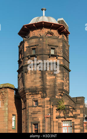 Water tower,Glasgow Herald Building designed by Charles Rennie Mackintosh, now The Lighthouse, Glasgow,Scotland,UK, Stock Photo