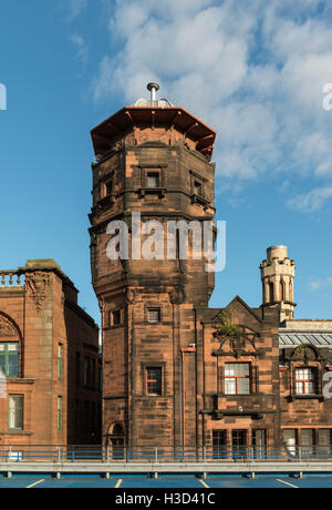 Water tower,Glasgow Herald Building designed by Charles Rennie Mackintosh, now The Lighthouse, Glasgow,Scotland,UK, Stock Photo
