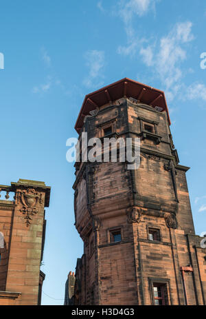 Water Tower,Glasgow Herald Building designed by Charles Rennie Mackintosh, now The Lighthouse, Glasgow,Scotland,UK, Stock Photo