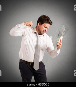 Stressed out from work calls Stock Photo