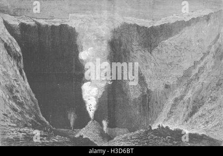 ITALY Eruption of Mount Vesuvius-Crater 21st Aug 1878. The Graphic Stock Photo