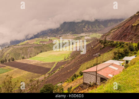 Farmers In The Peaks Of The Andean Cordillera, Ecuador, South America Stock Photo
