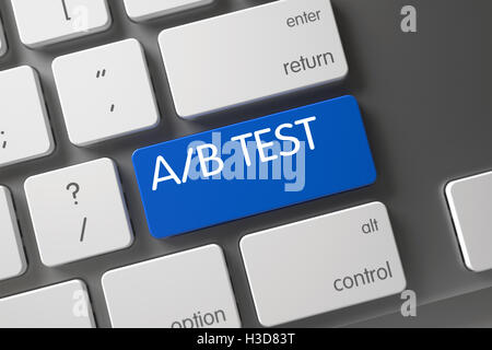 AB Test CloseUp of Keyboard. 3D. Stock Photo