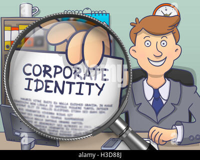 Corporate Identity through Lens. Doodle Design. Stock Photo