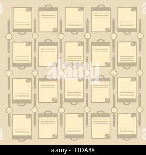 Abstract Business Office Stuff Set Retro Bachground Stock Vector