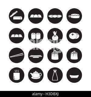 Dim sum vector, dimsum icon set Stock Vector