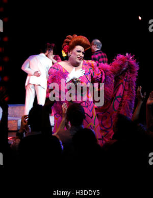 Harvey Fierstein  during the final performance curtain call for HAIRSPRAY ( The winner of Eight Tony Awards, finishing it's run of 2.641 performances as the 19th Longest-running show in Broadway History ) at the Neil Simon Theatre in New York City.  Janua Stock Photo