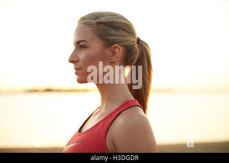 Portrait of a young athletic woman. Stock Photo