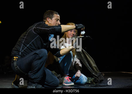 Wembley Arena, London, October 6th 2016. Dress rehearsal of Bear Grylls: Endeavour presented by Land Rover. Credit:  Paul Davey/Alamy Live News Stock Photo