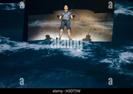 Wembley Arena, London, October 6th 2016. Dress rehearsal of Bear Grylls: Endeavour presented by Land Rover. Credit:  Paul Davey/Alamy Live News Stock Photo