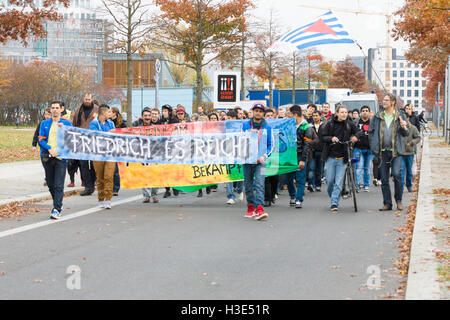 The action of solidarity with the people of Sinti and Roma in the government quarter in Berlin (Regierungviertel). Stock Photo