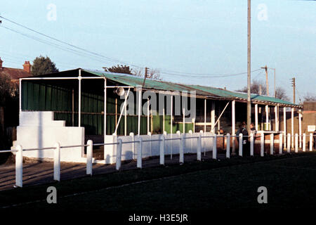 Badgers Hill, home of Frome Town FC (Somerset), pictured in February 1988 Stock Photo