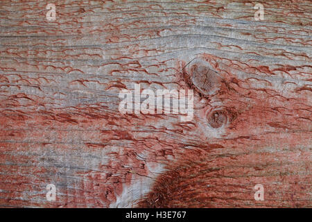 grunge wood texture, red paint, vintage background Stock Photo