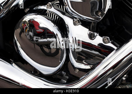 a beautiful close-up details of a motorcycle Stock Photo