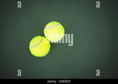 Two tennis balls in the court Stock Photo