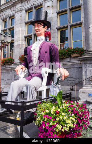 Giant effigy of the Elector of Lamartine, Electeur de Lamartine outside the  town hall,  Bergues, Nord Pas de Calais, Hauts de France, France Stock Photo