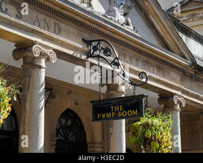 View of the Entrance to the Pump Room in Bath Stock Photo