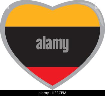 Isolated German flag on a heart shape, Vector illustration Stock Vector
