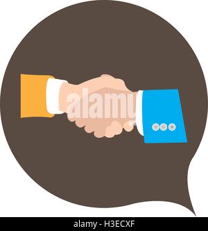 Isolated handshake icon on a brown sticker, Vector illustration Stock Vector