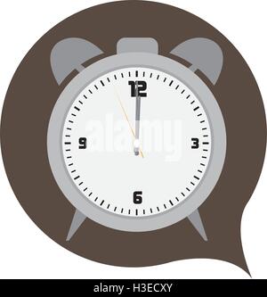 Isolated alarm clock on a brown sticker, Vector illustration Stock Vector